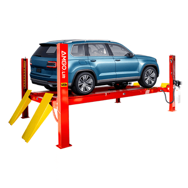 PRO-14AE, 4 Post Alignment Lift by Amgo Side View with Car