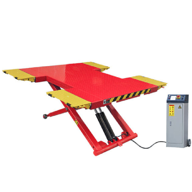 EM06, 6000lb Portable Mid Rise Lift by Amgo - Side View