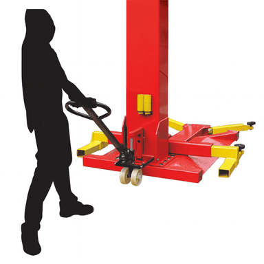 SML-7 Single Post Car Lift - 7,000 lb Front View with Roller View
