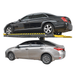 Amgo SPL-7 7,000lbs Capacity Single Post Parking Lift Side View with one car at the top and one car under