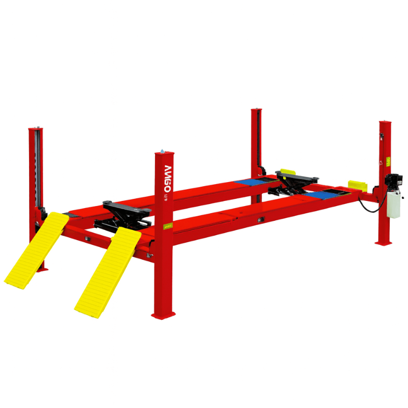 PRO-18A 18,000lb 4 Post Alignment Lift Side View Lifting Low