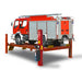 PRO-30, 15 Ton 4 Post Car Lift by Amgo Side View with Fire Truck