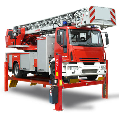 PRO-40, 20 Ton 4 Post Truck Lift by Amgo  Side View with Truck 