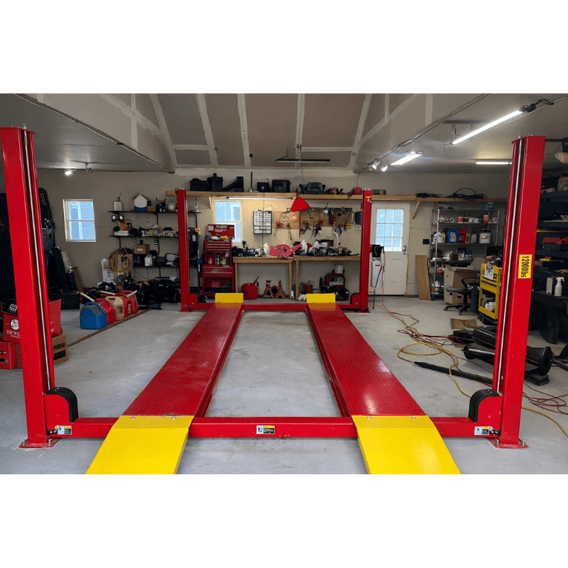PRO 12SX 12,000lb 4 Post Lift - Extra Wide Front View No car