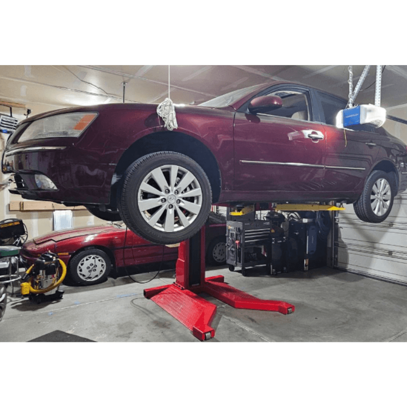 Amgo SML-7 Single Post Car Lift Side View 