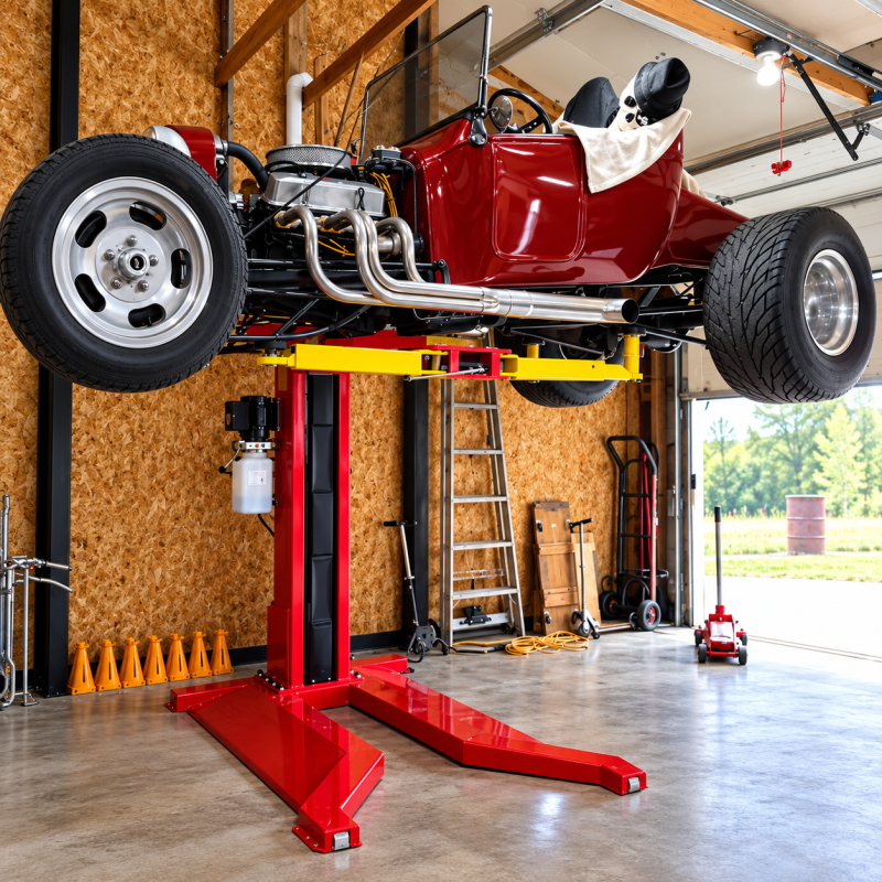 Amgo SML-7 7,000lb Portable Single Post Car Lift