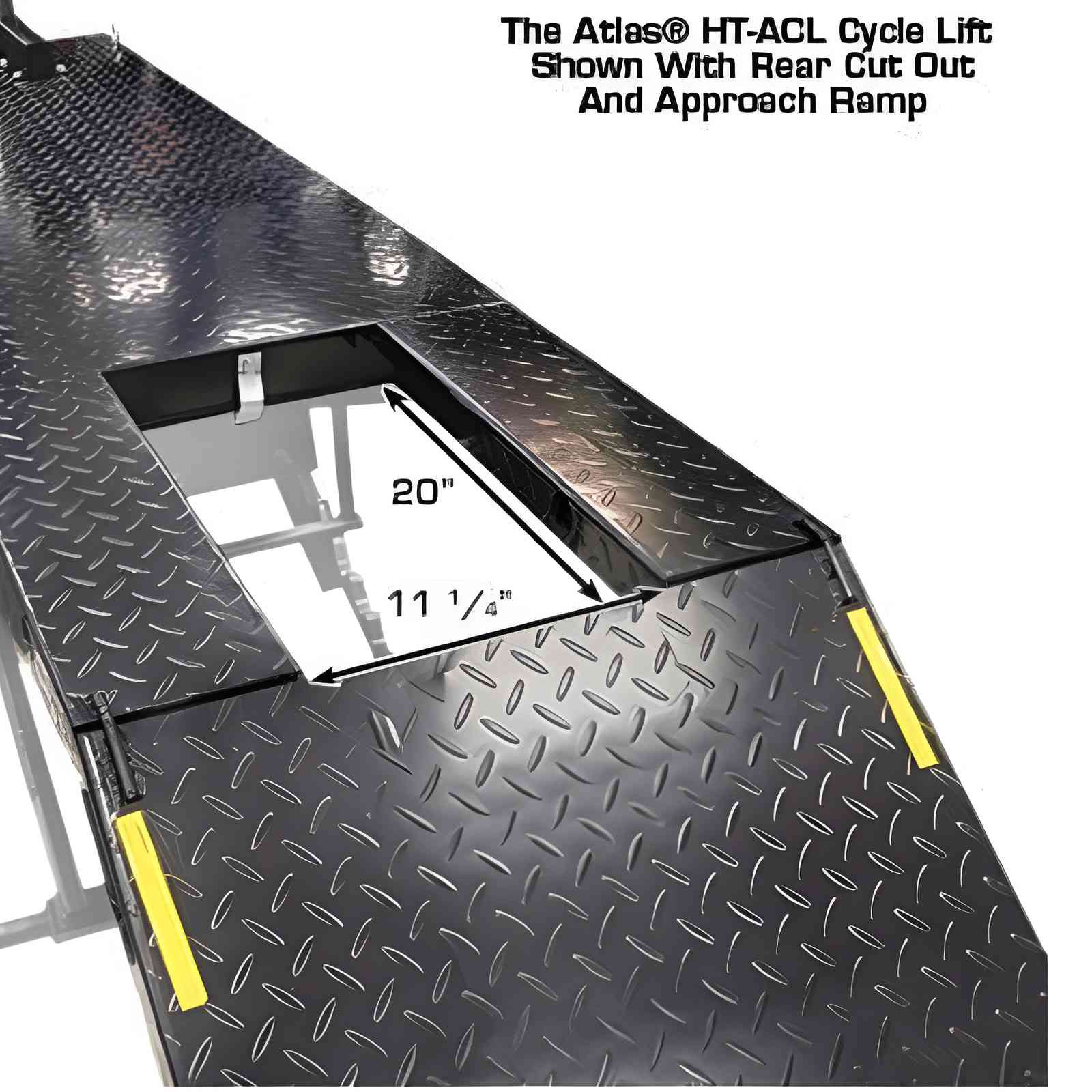 Atlas ACL Motorcycle Lift Ramp View with Hole in the Center