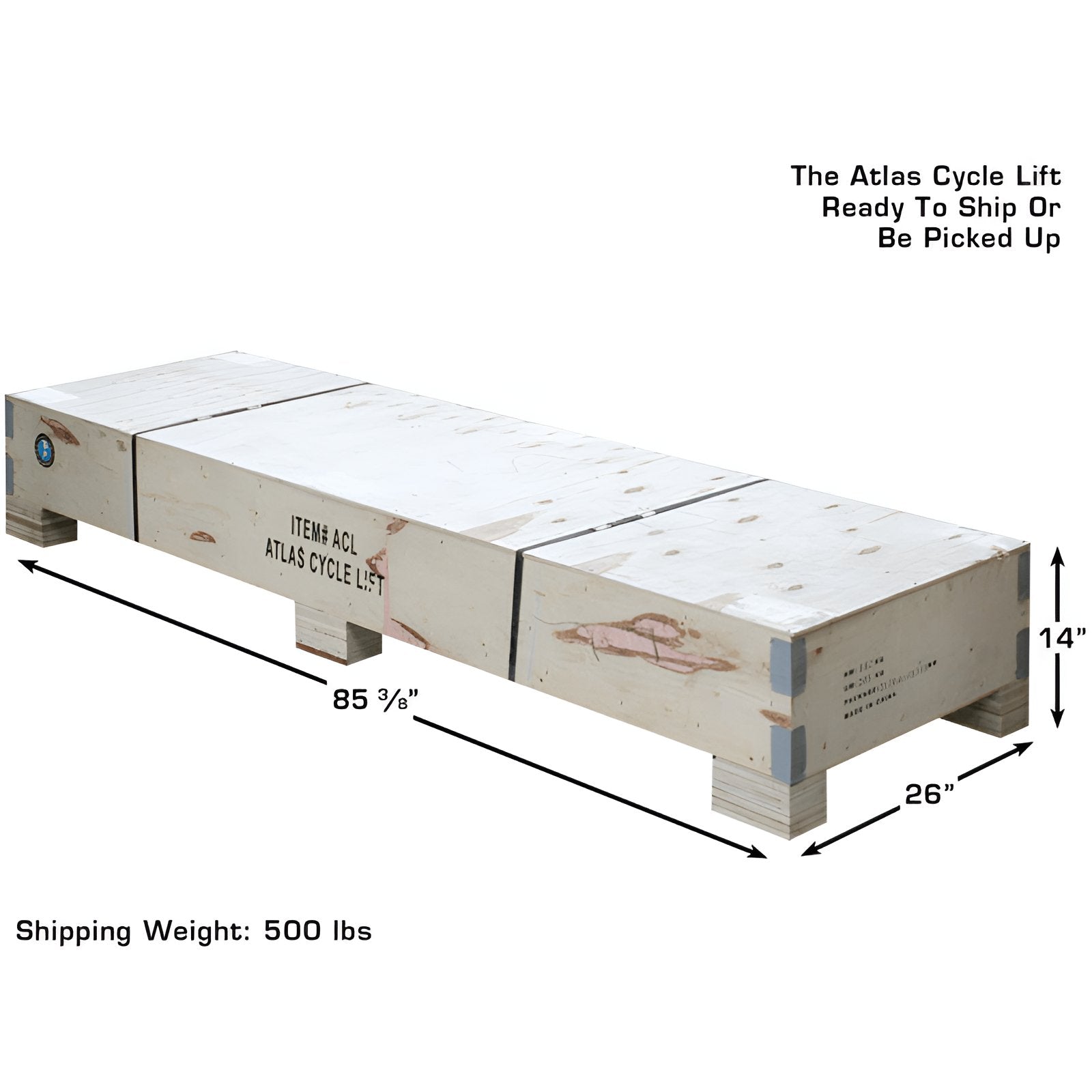 Atlas Cyclelift Motorcycle Lift - Package Box View