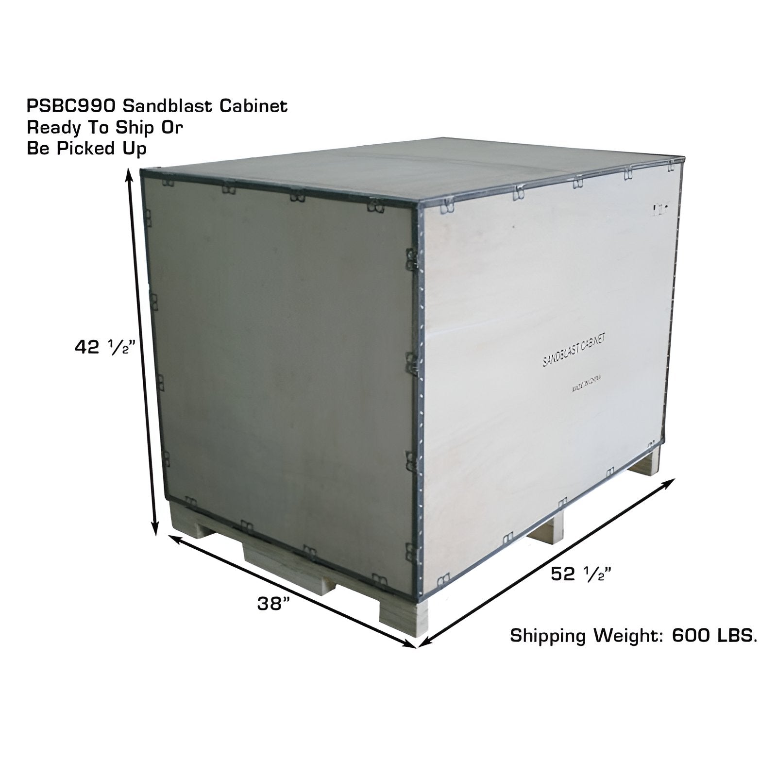 PSBC990 Pressurized Large Sandblast Cabinet w/ Vacuum Box View