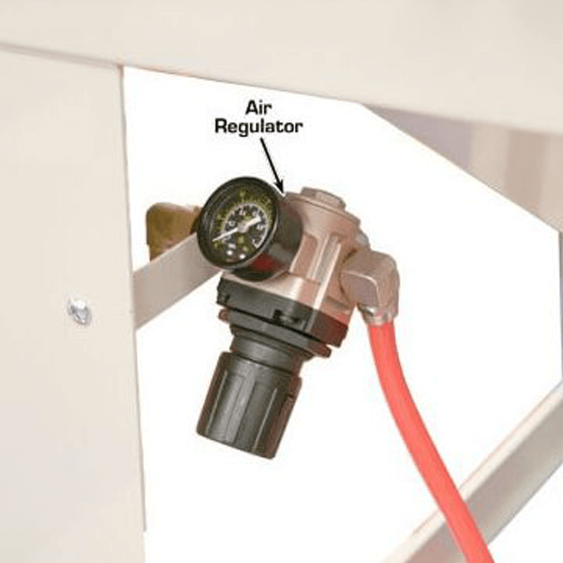 SBC1200 Sandblast Cabinet by Atlas - Air Regulator View