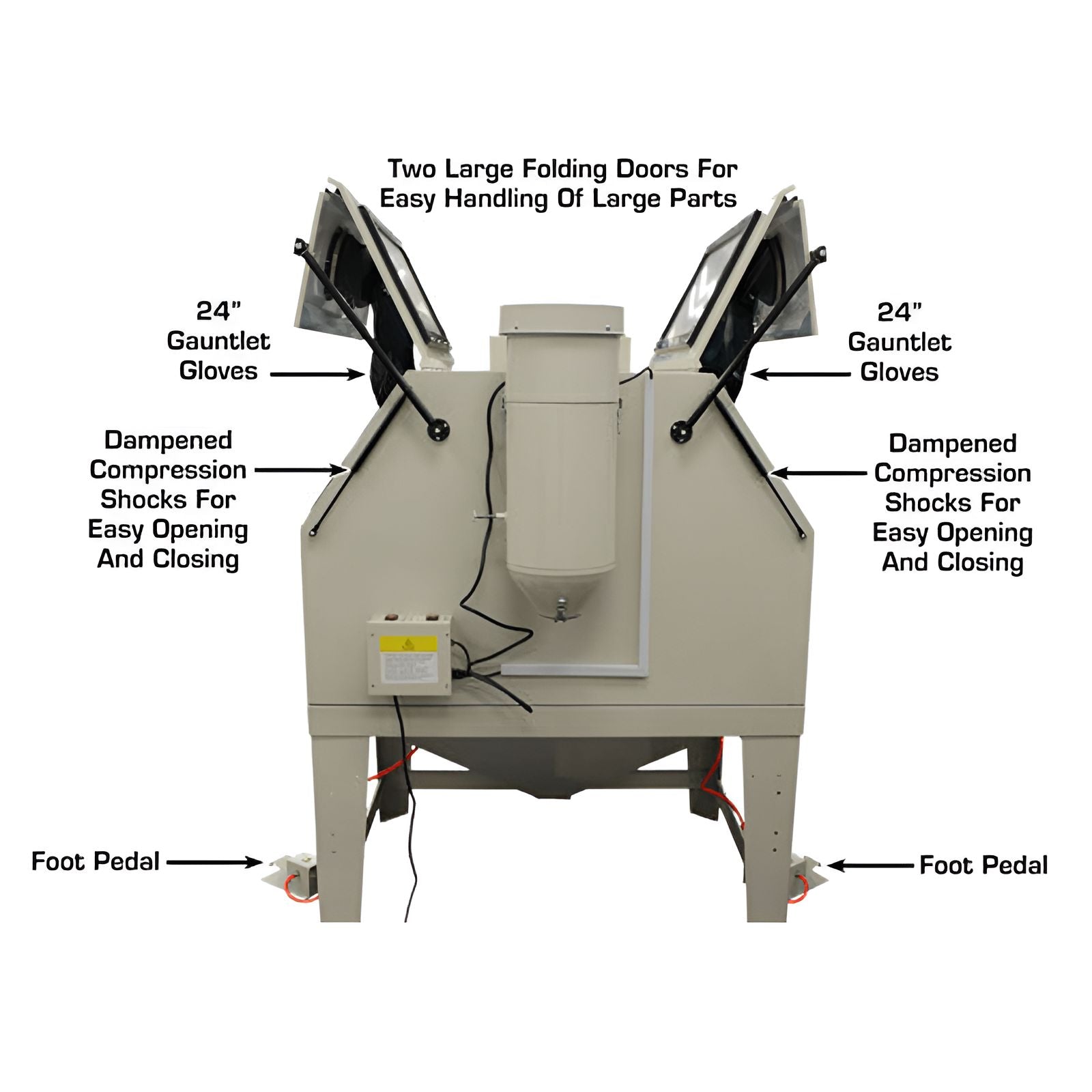 SBC1200 X-Large Sandblast Cabinet w/ Vacuum Back View