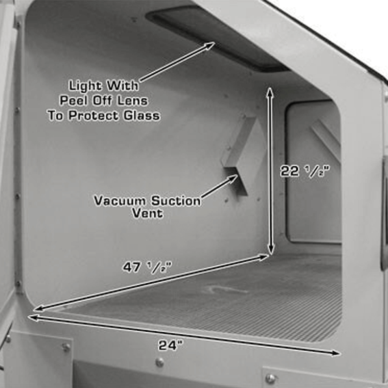 SBC420 Sandblast Cabinet by Atlas - Inside View