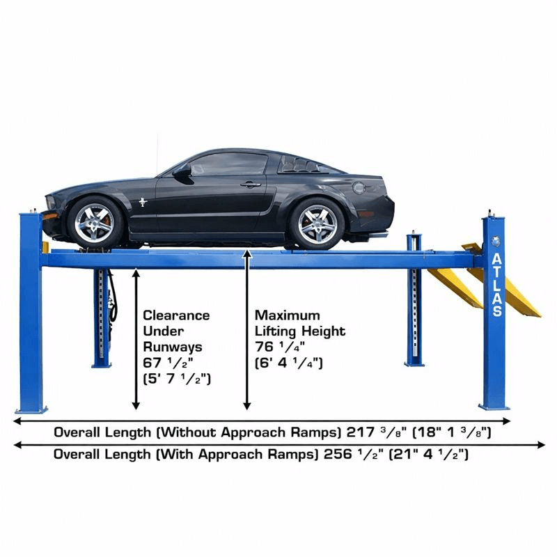 Atlas 414A 14,000 lb Side View with Dimension