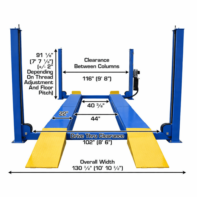 Atlas 414A 14,000 lb Front View with Dimension