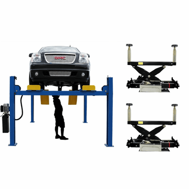 414A 4 Post Alignment Lift + (2) RJ8 Rolling Jacks Combo View