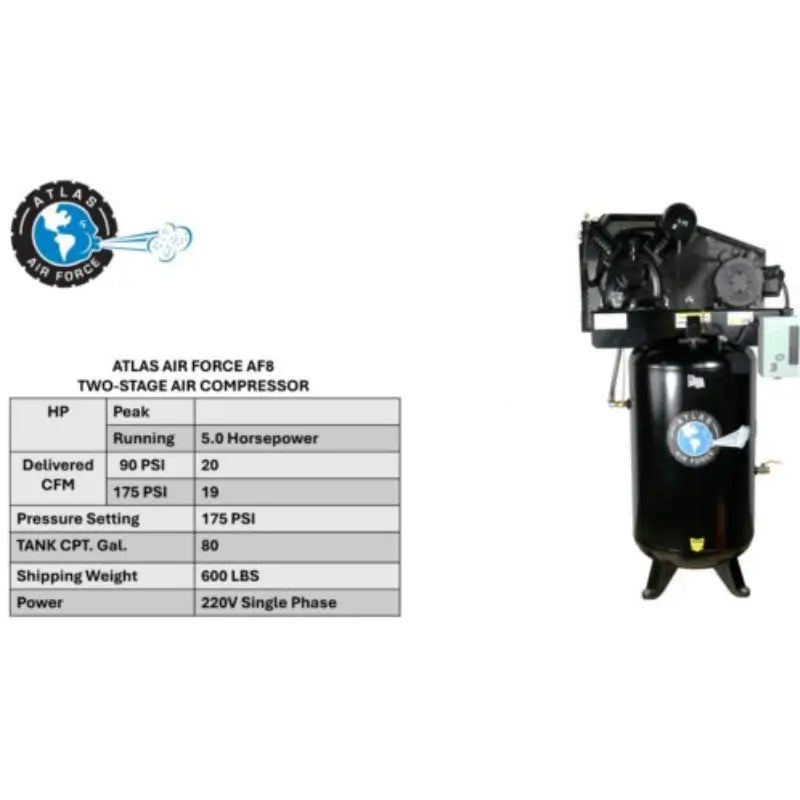 Atlas AF8 2-Stage Commercial Air Compressor Specification