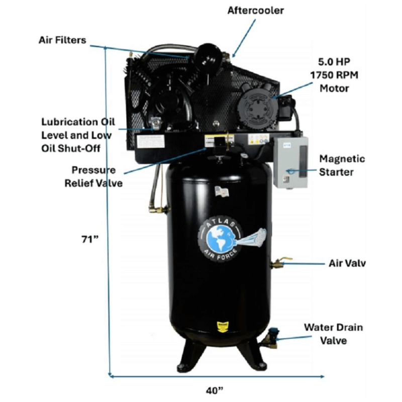 Atlas AF8P 5HP Dimension and Diagram View