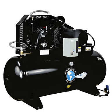 Atlas AF9P 7.5HP 120 Gallon Air Compressor with Plus Package Side View
