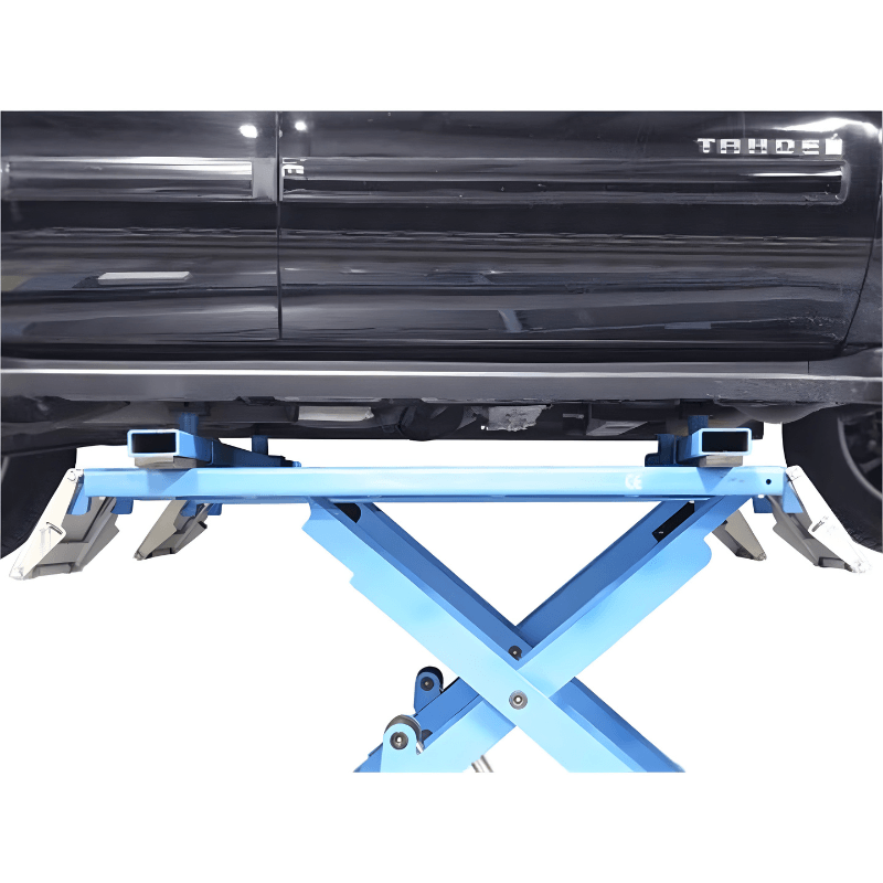 Atlas ATEATTD-SUPRTBR Scissor Lift Support Bar Kit Under the Car View