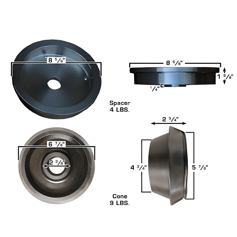 ATEATWB-LTA Large Truck Adapter Set - Diameter View