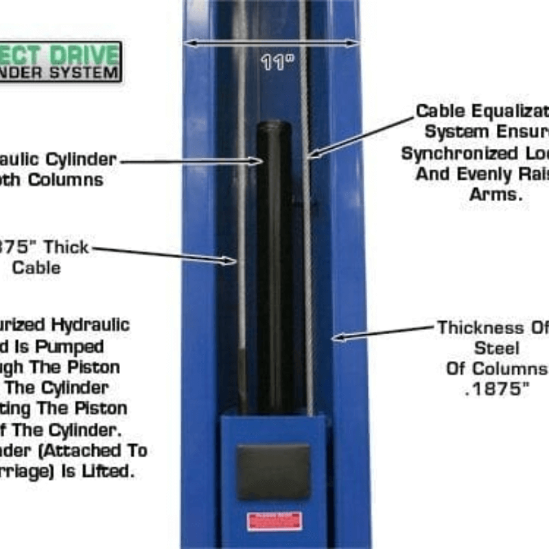 OHX10000X 10,000 lb Extra Tall 2-Post Lift by Atlas  Standview