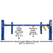 PRO14KCFA-EXT-KIT 14,000 lb Extended 4-Post Lift Side View with Dimensions