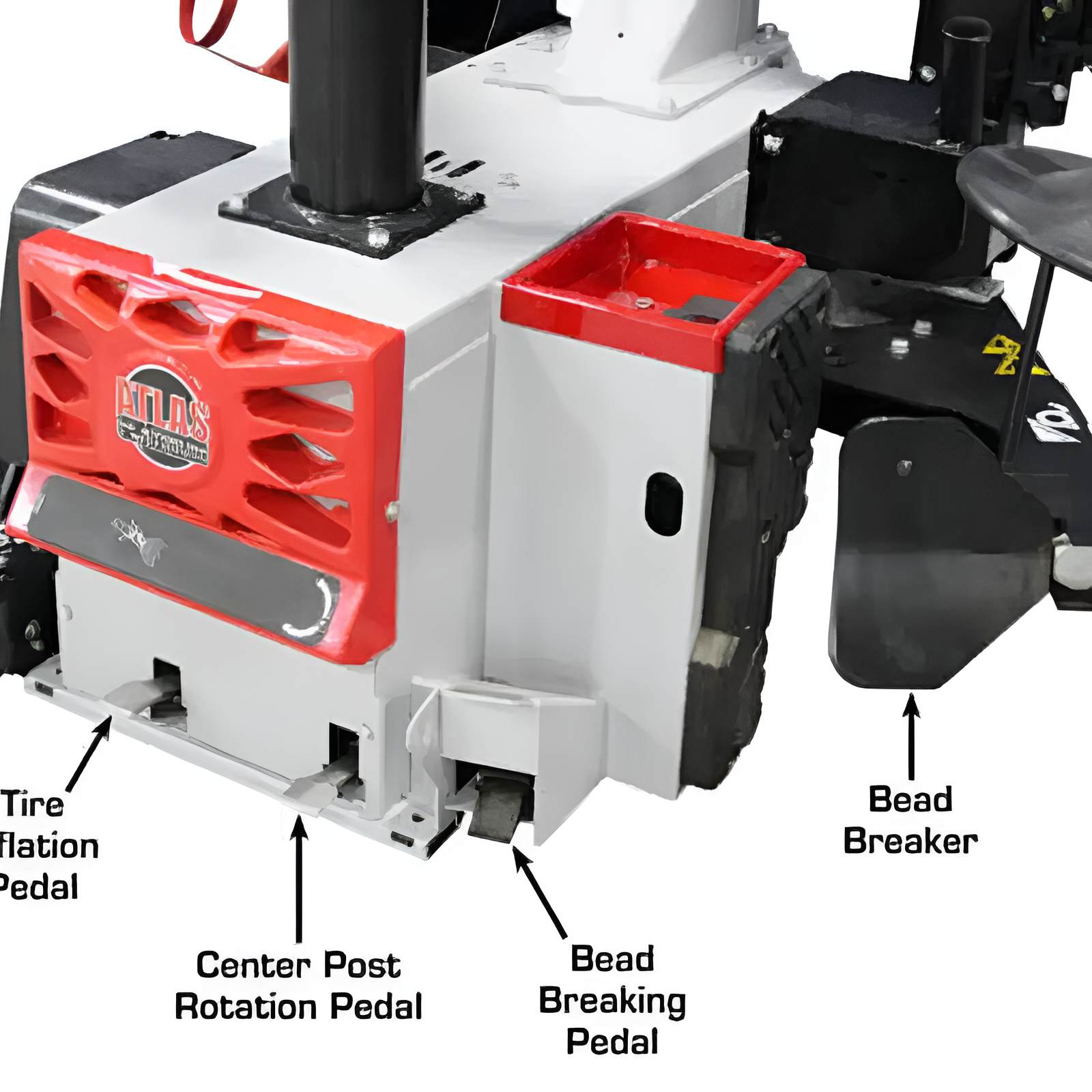 Platinum TCWB-COMBO2, PTC500 + PWB90XL Wheel & Tire Lower Part View of Tire Changer