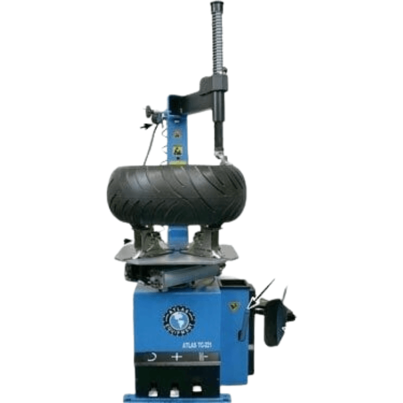 Atlas TC221 Tire Changer Side View With Tire