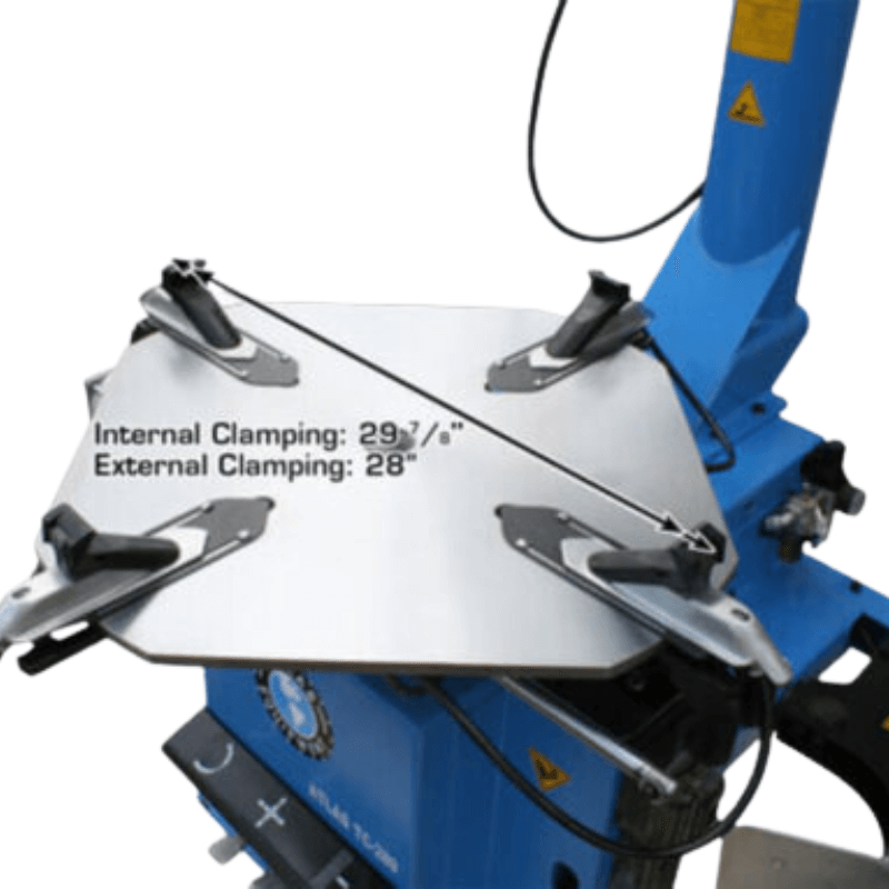 Tire Changer TC289DAA Clamp View with Clamping dimension