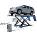 Atlas 12AWFSL-N 12,000 lb Alignment Double Scissor Lift Side View with White Car and Panel