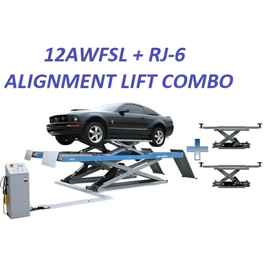 Atlas 12AWFSL Alignment Scissor Lift and RJ-6 Rolling Jack Combo