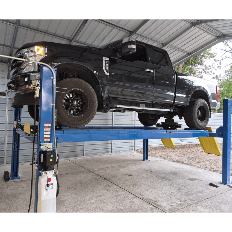 412A 12,000 lb 4-Post Alignment Lift by Atlas Side View