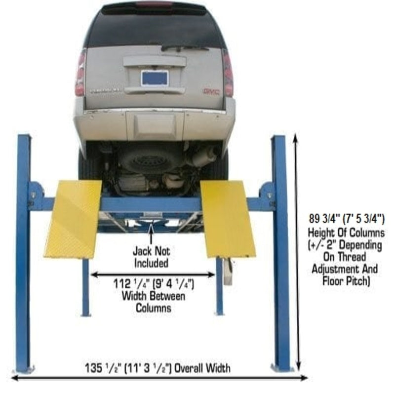 Atlas 412 12,000 lb Post Lift - Rear View