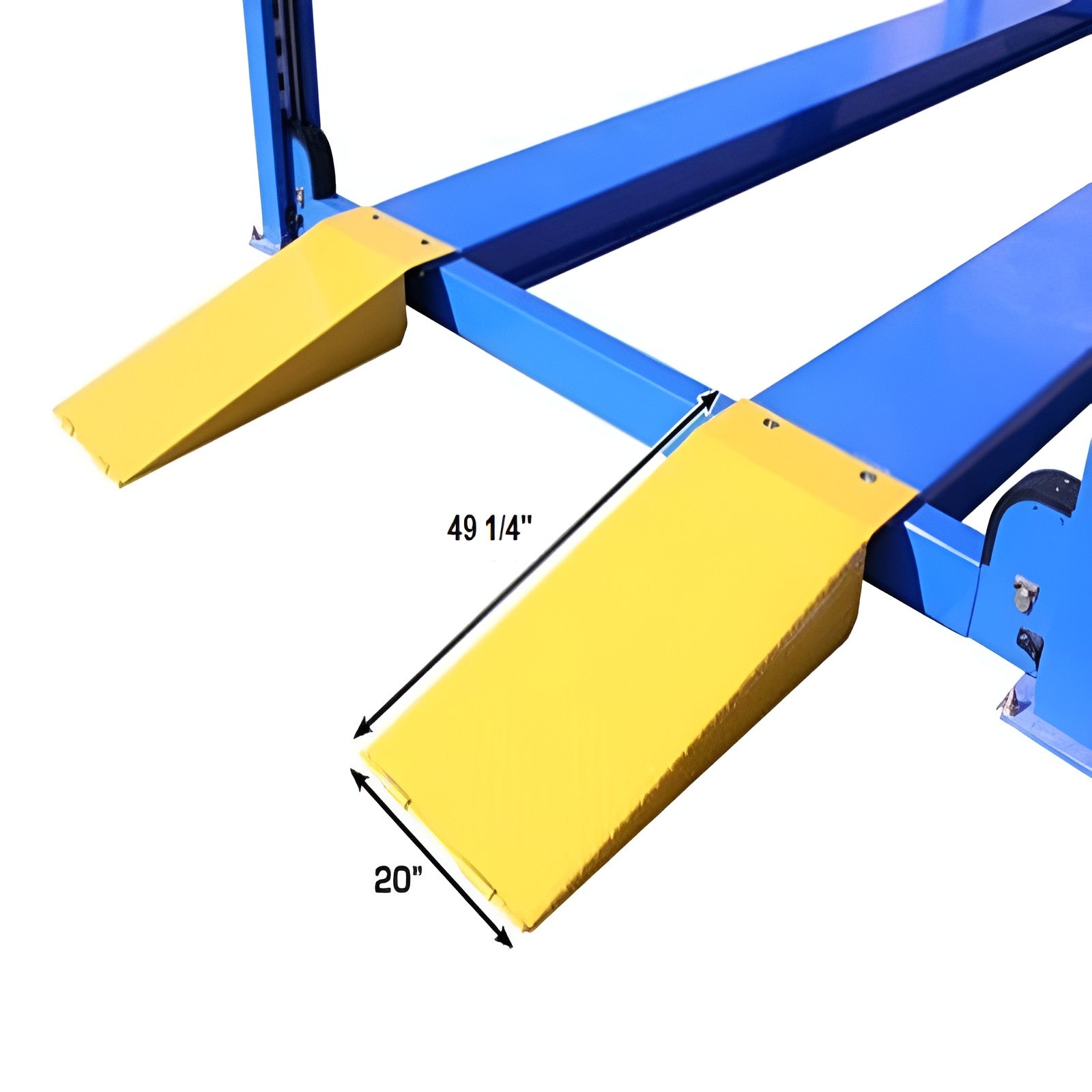Atlas 414, 14,000 lb Ramp dimension view yellow