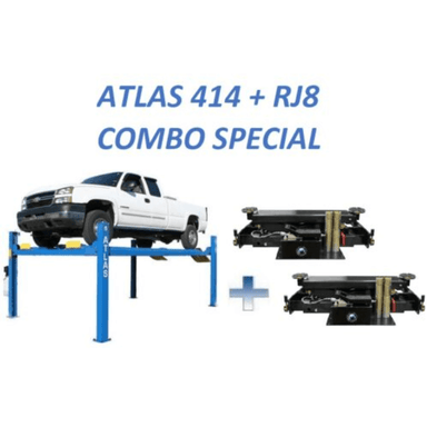 Atlas 414, 14,000 lb 4 Post Lift - Commercial Grade combo view