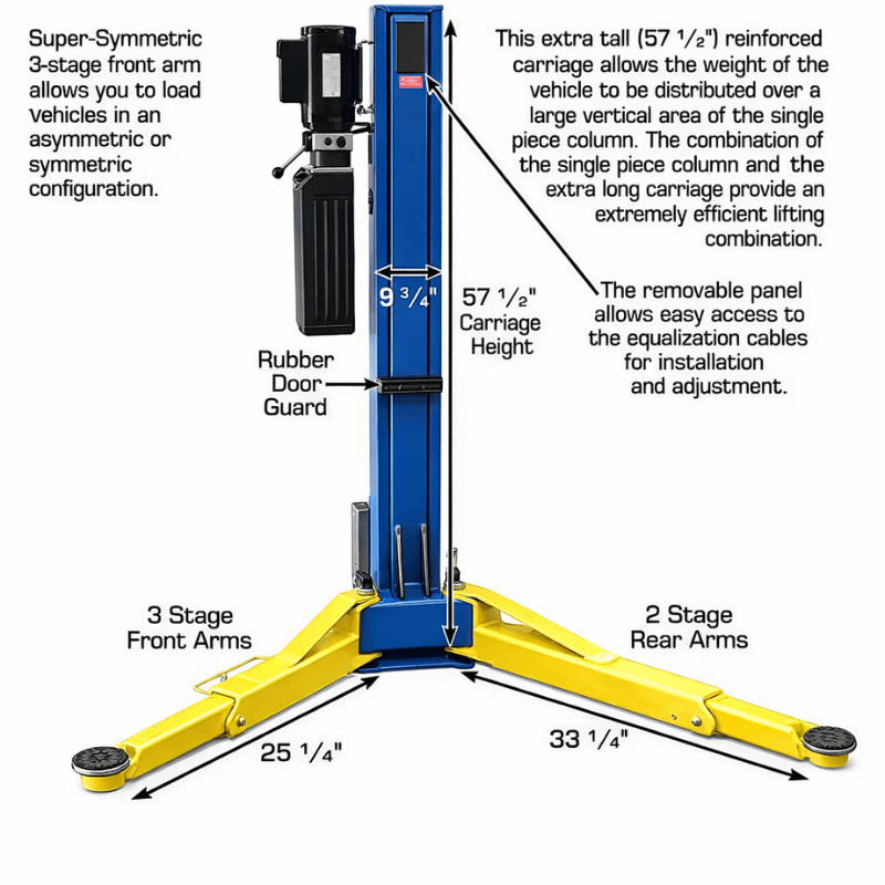 Atlas 9OHSC-SS Other Side of Lift View with Arms