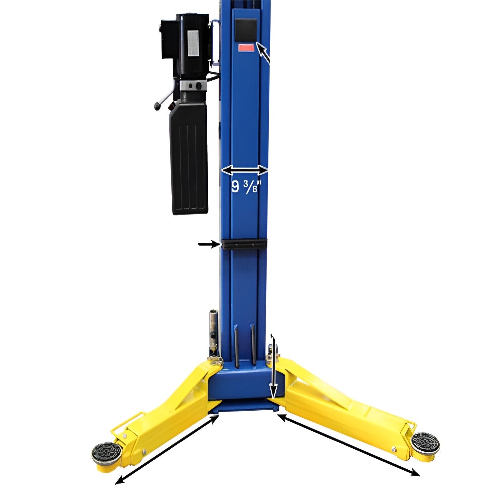 9OHSC 2-Post Lift Front View one Post