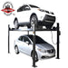 Apex 8, 8,000 lb 4 Post Vehicle Storage Lift - ALI Certified by Atlas Side View 2 cars
