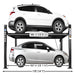Atlas Apex 8, 8,000 lb Full Side View with 2 Cars and with Dimension