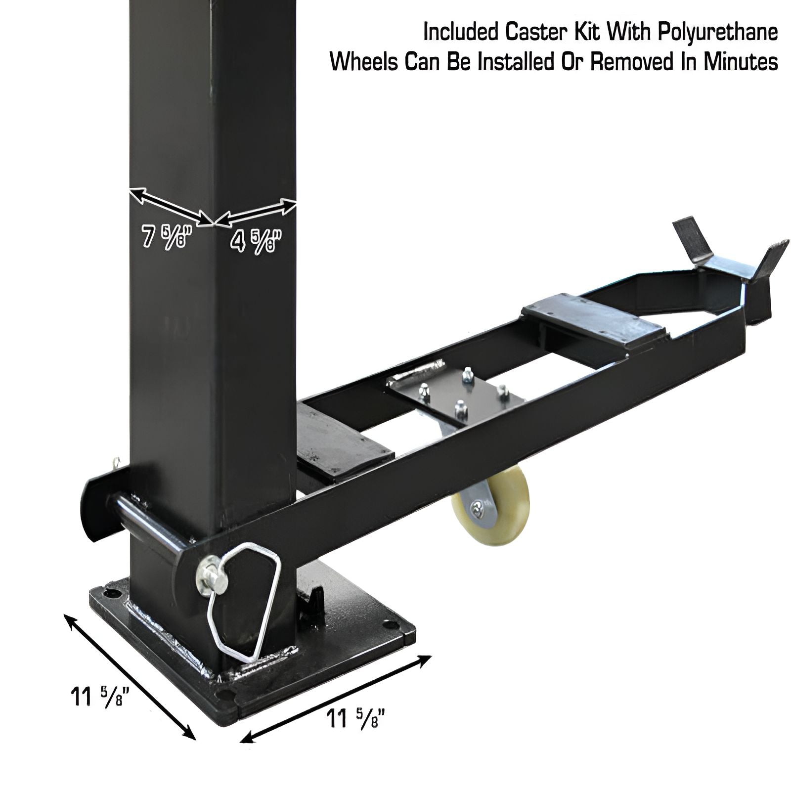 Atlas APEX 9 4 Post Patient Lift Foot Base View with Casters Attached