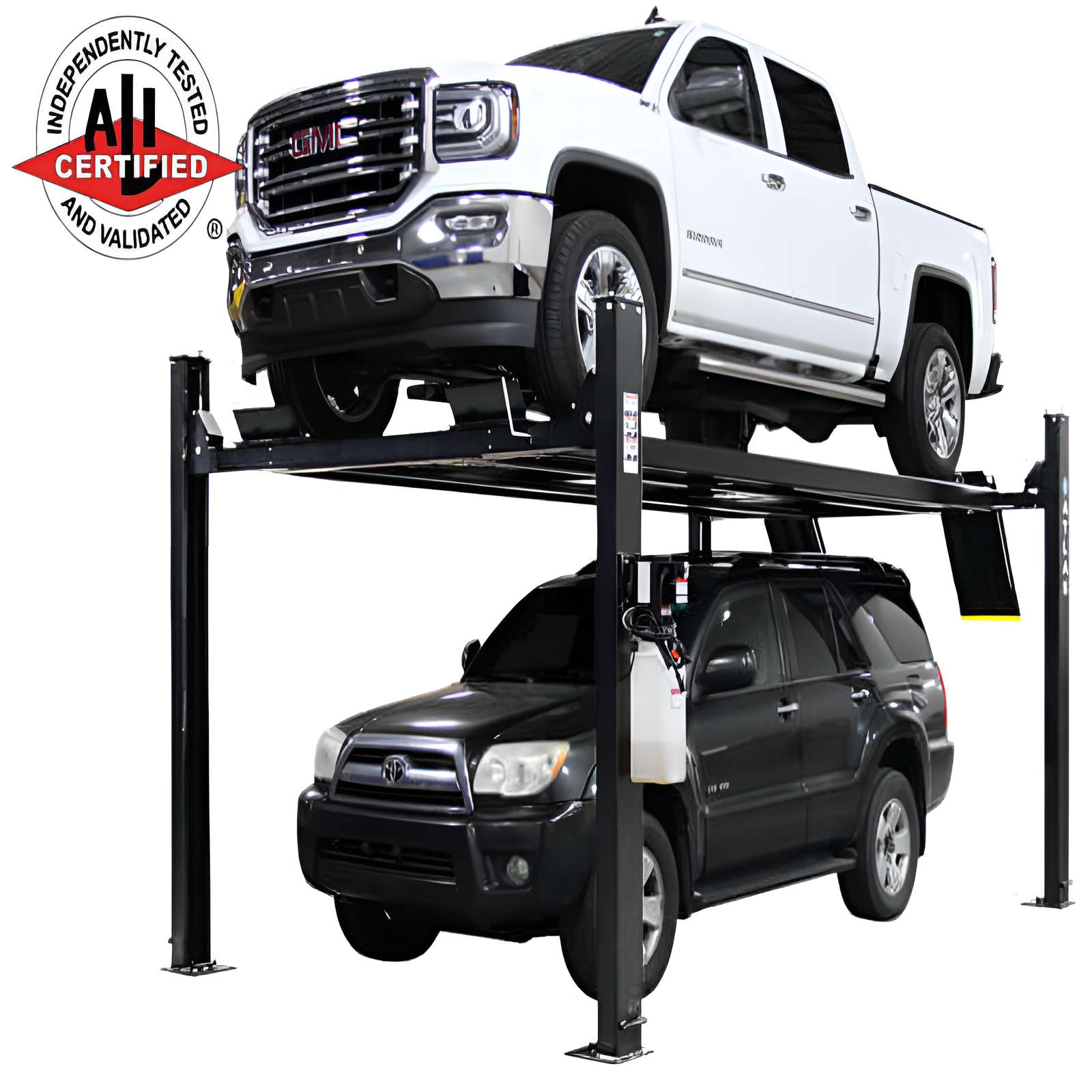 Atlas Apex 9, 9,000 lb 4 Post Vehicle Storage Lift - ALI Certified Side View
