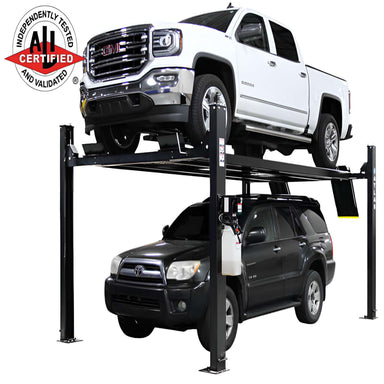 Atlas Apex 9, 9,000 lb 4 Post Vehicle Storage Lift - ALI Certified Side View
