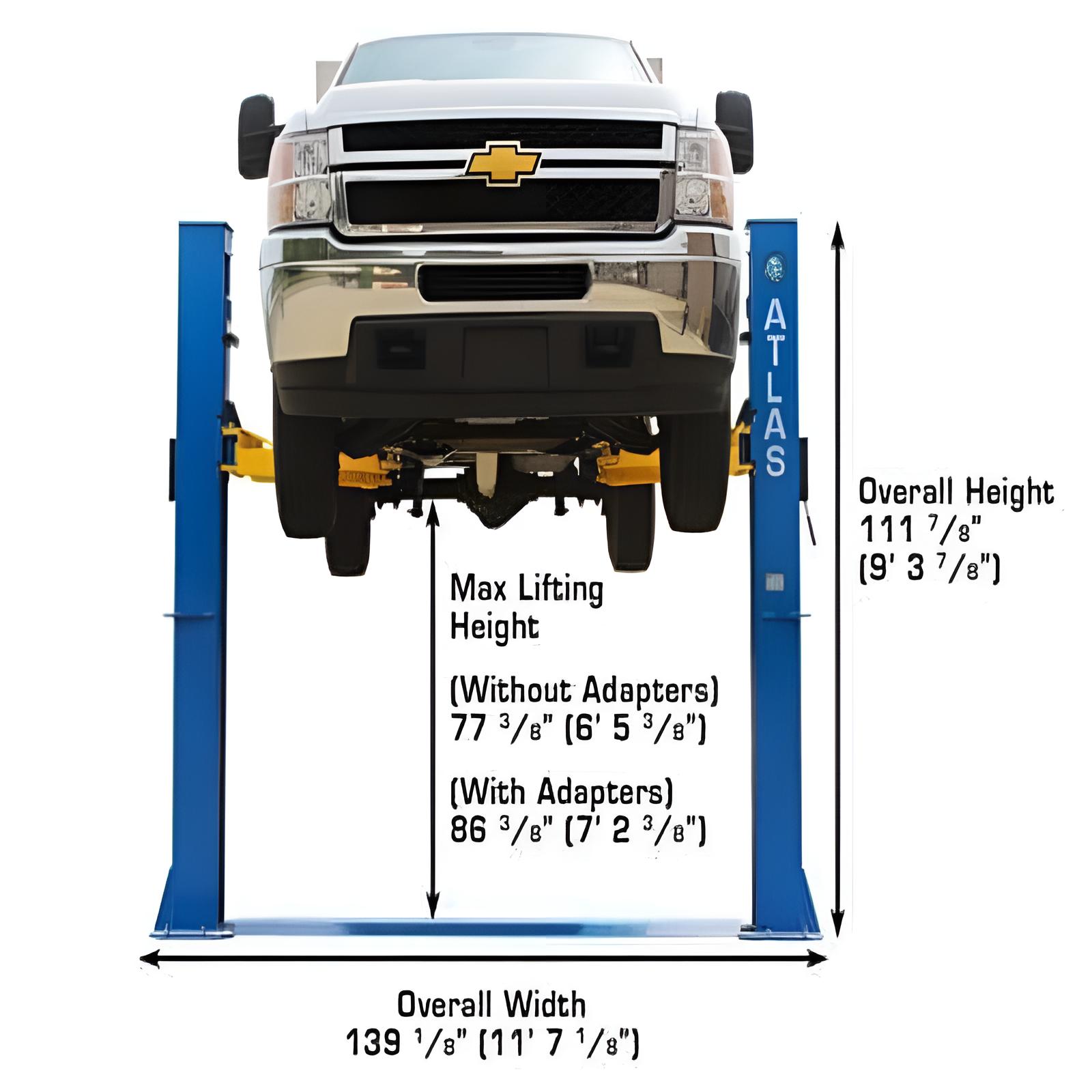 Atlas BP10000 10,000 lb Front View with Car