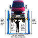 BP12000X, 12,000 lb 2 Post Lift - Commercial Grade Front View with Van