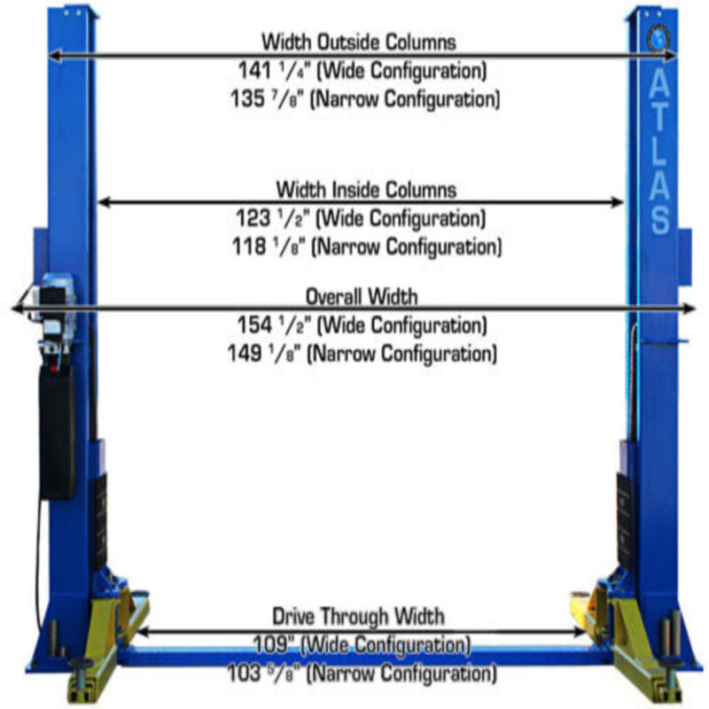 Atlas BP12000X 12,000 lb Post Lift - Front View