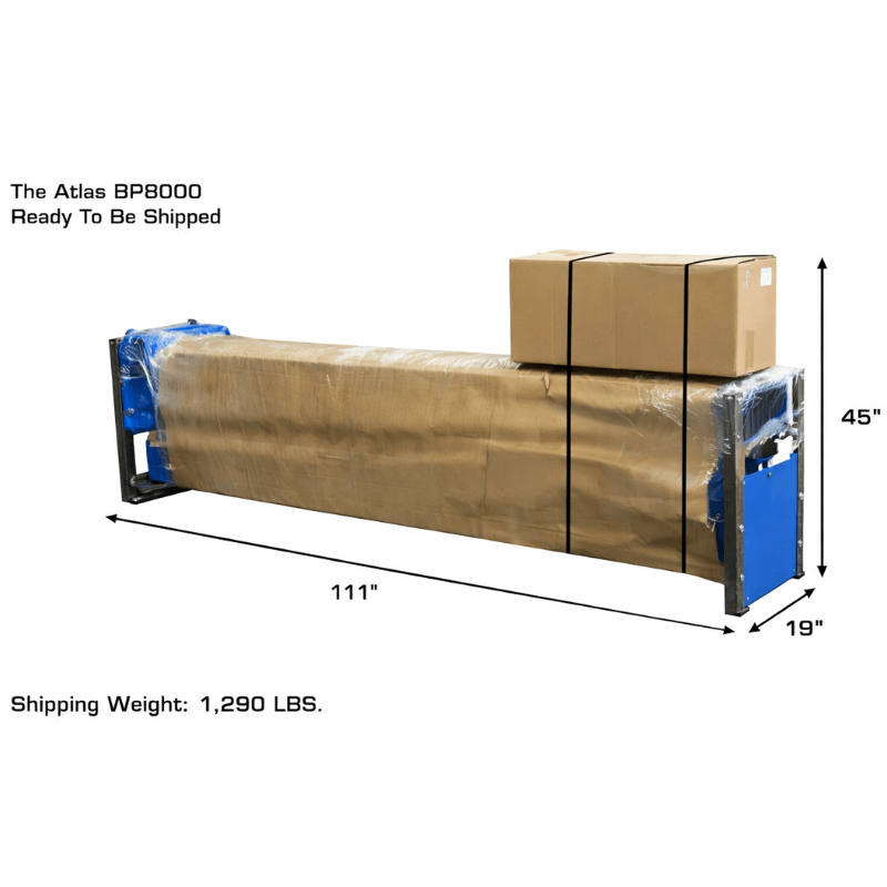 Atlas BP8000, 8,000 lb 2 Post Lift - Low Ceiling Packaging View For Shipping
