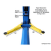 BP8000, 8,000 lb 2 Post Lift - Low Ceiling by Atlas Arm Dimension View