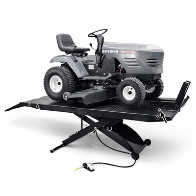 Atlas Cyclelift XLT Side View with Lawn Mower Lifting