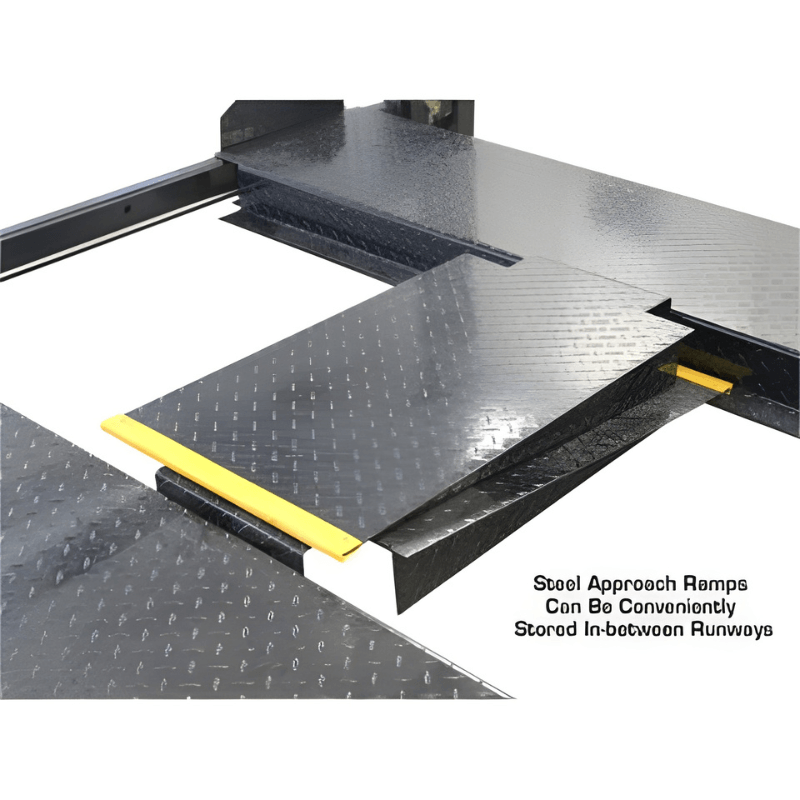 Garage Pro8000, 8,000 lb 4 Post Vehicle Storage Lift Center Ramps View