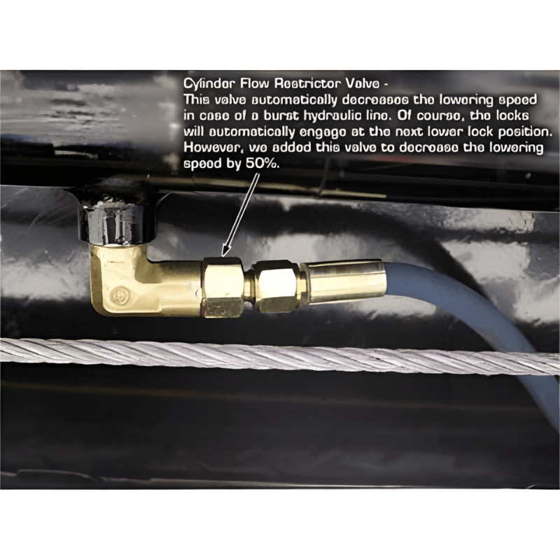 Atlas Garage Pro8000, 8,000 lb 4 Post Vehicle Storage Lift Cylinder View